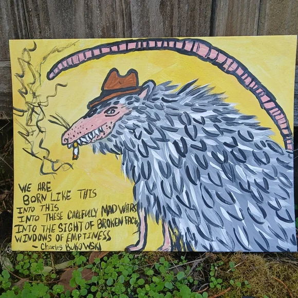 Possum With Bukowski Quote - Picture 7 of 12
